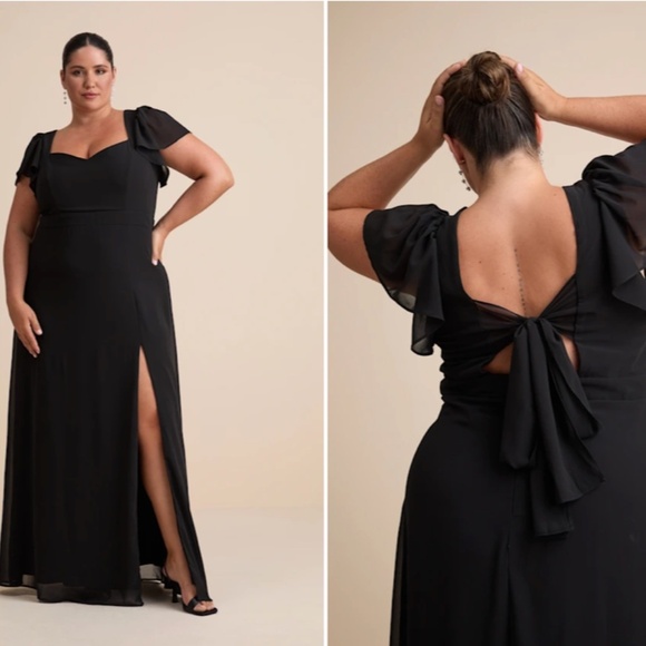 LULU's Prom Wedding Romantic Bridesmaid Sexy Flowy Elegant Sophisticated Maxi - Picture 8 of 8